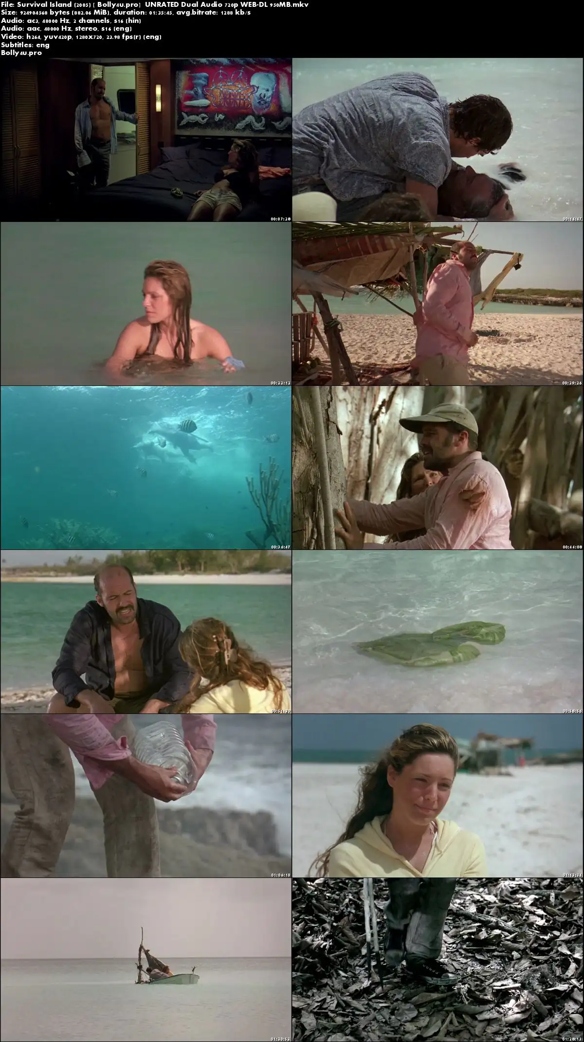 Survival Island 2005 WEB-DL 300MB UNRATED Hindi Dual Audio 480p Download