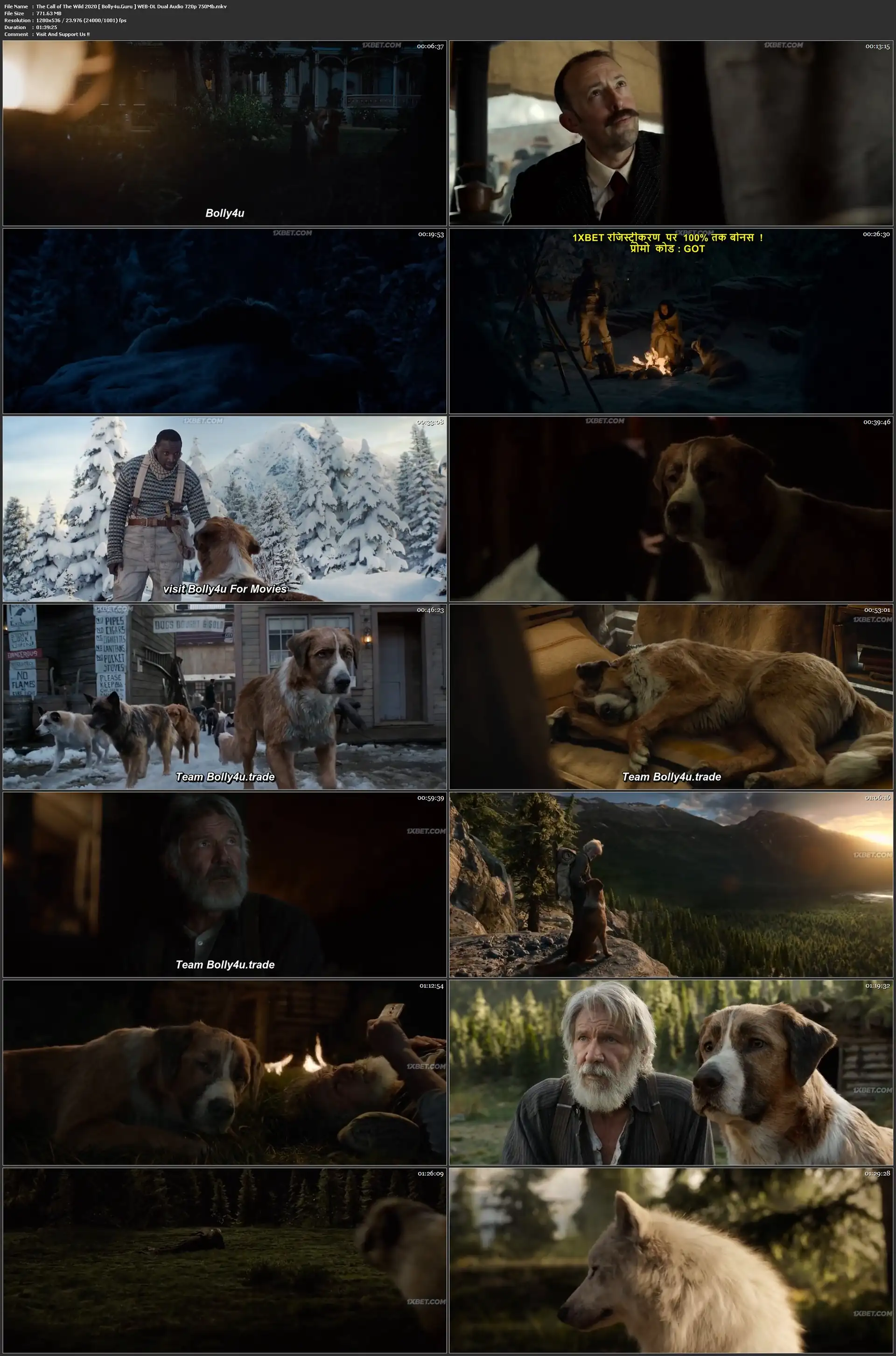 The Call of The Wild 2020 WEB-DL 750Mb Hindi Dual Audio 720p Download