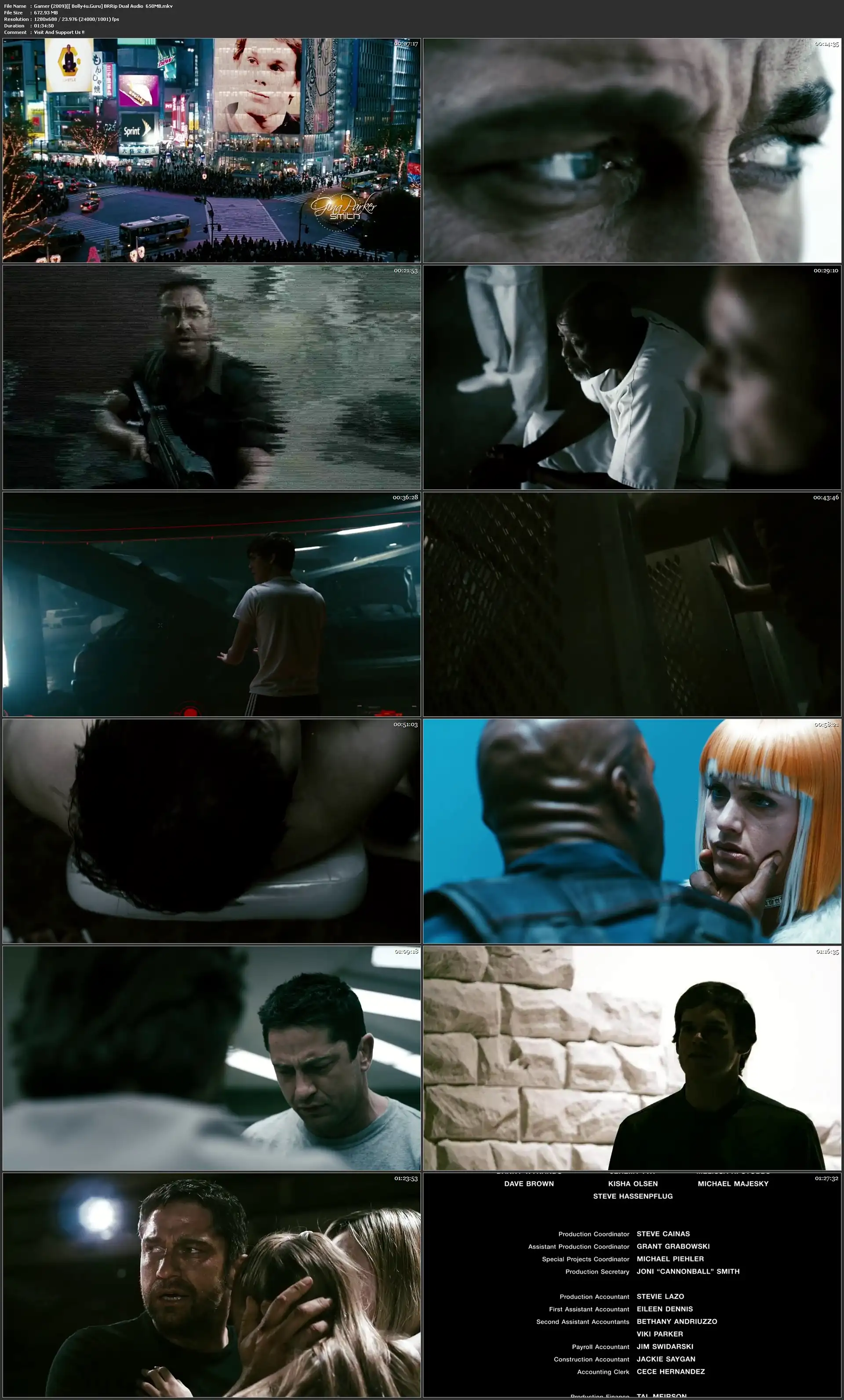 Gamer 2009 BRRip 650Mb Hindi Dual Audio 720p Download