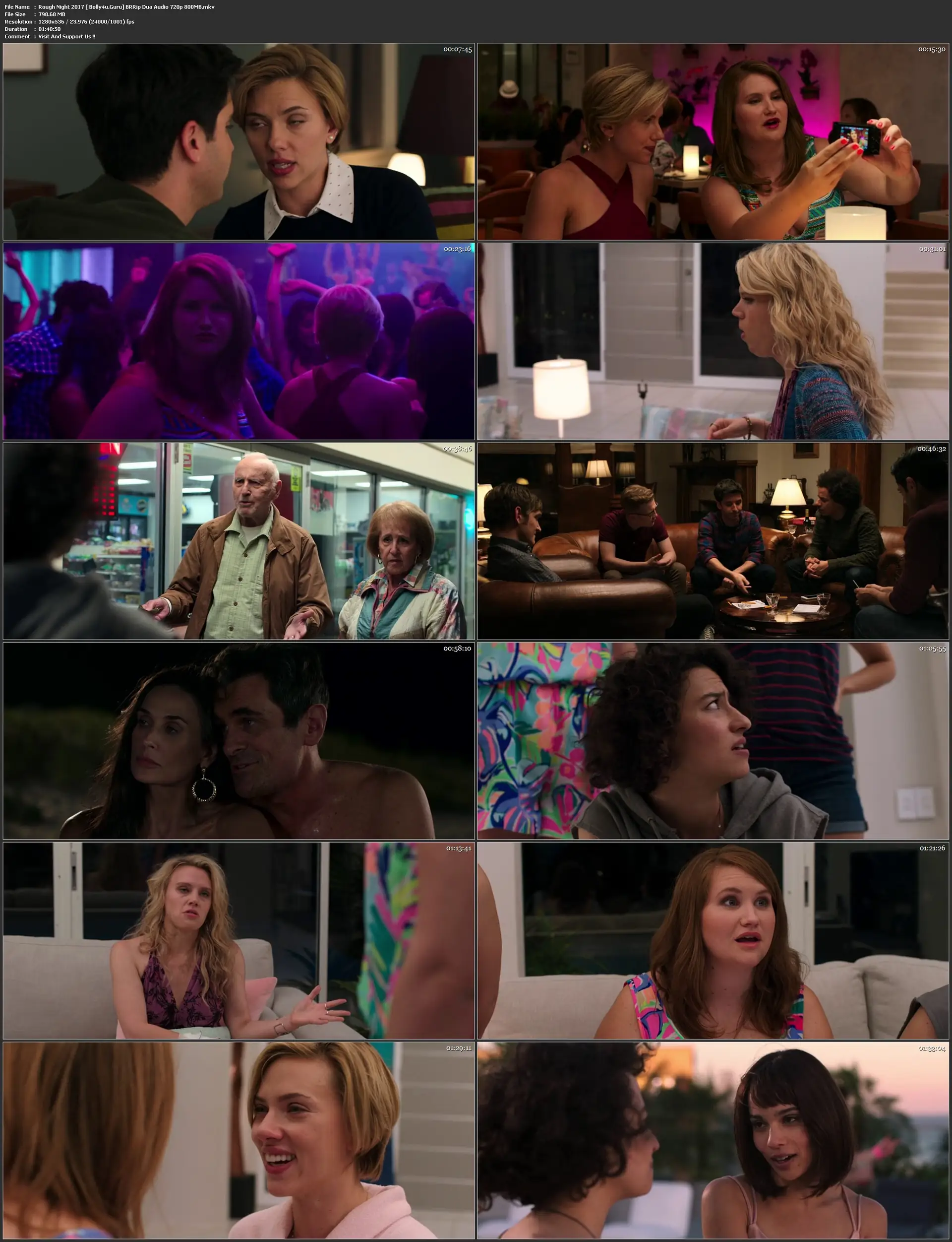 Rough Night 2017 BRRip 800Mb Hindi Dual Audio 720p Download